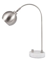 Pacific Silver Feliciani Brushed Metal And Marble Task Lamp - Image 3 of 4