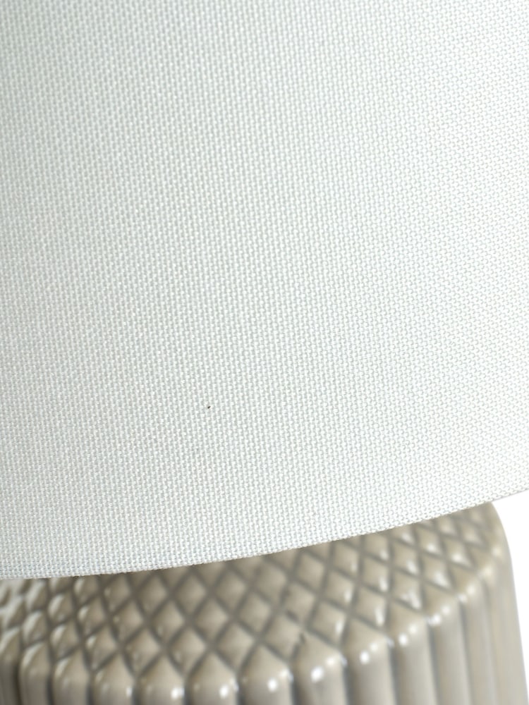 Pacific Grey Meribel Geo Textured Tall Ceramic Table Lamp - Image 4 of 4
