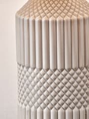 Pacific Grey Meribel Geo Textured Tall Ceramic Table Lamp - Image 6 of 8