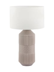 Pacific Grey Meribel Geo Textured Tall Ceramic Table Lamp - Image 7 of 8