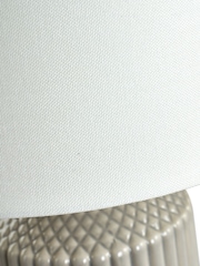 Pacific Grey Meribel Geo Textured Tall Ceramic Table Lamp - Image 8 of 8