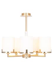 Pacific Champagne Gold Midland Metal And Marble Effect 5 Arm Pendant - Image 3 of 4