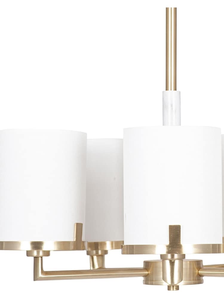 Pacific Champagne Gold Midland Metal And Marble Effect 5 Arm Pendant - Image 4 of 4