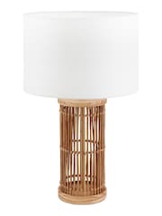 Pacific Natural Sorbus Ribbed Tall Table Lamp - Image 2 of 4