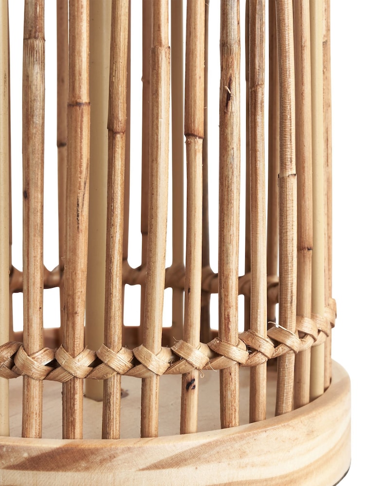 Pacific Natural Sorbus Ribbed Tall Table Lamp - Image 4 of 4