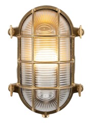 Pacific Antique Brass Montana Metal Caged Oval Outdoor Wall Light - Image 2 of 4