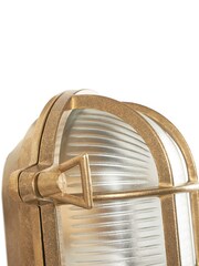 Pacific Antique Brass Montana Metal Caged Oval Outdoor Wall Light - Image 3 of 4
