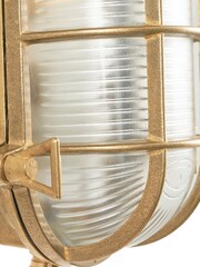 Pacific Antique Brass Montana Metal Caged Oval Outdoor Wall Light - Image 4 of 4