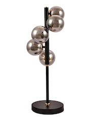 Pacific Black Blair Smoke Glass Ball And Metal Table Lamp - Image 2 of 4