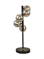 Pacific Black Blair Smoke Glass Ball And Metal Table Lamp - Image 5 of 6
