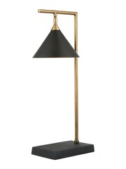 Pacific Matt Black/Antique Brass Zeta Table Lamp - Image 2 of 4
