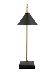 Pacific Matt Black/Antique Brass Zeta Table Lamp - Image 3 of 4