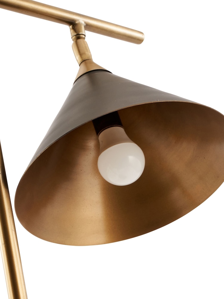 Pacific Matt Black/Antique Brass Zeta Table Lamp - Image 4 of 4