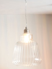 Pacific Clear Porto Optic Glass Tapered Ceiling Light Pendant - Image 1 of 4
