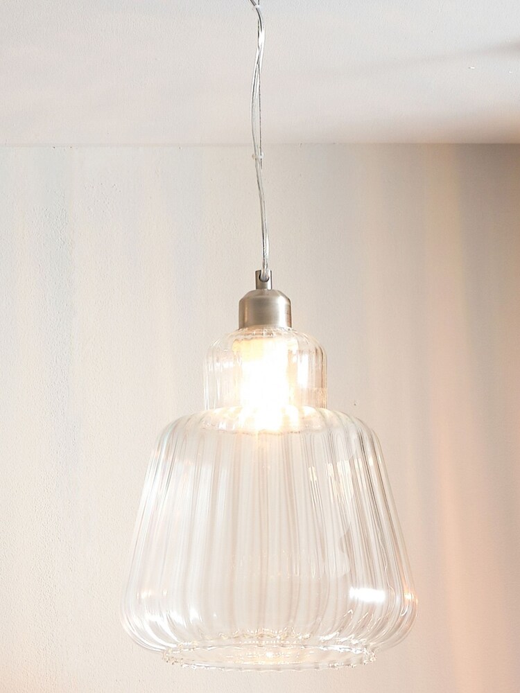 Pacific Clear Porto Optic Glass Tapered Ceiling Light Pendant - Image 1 of 4