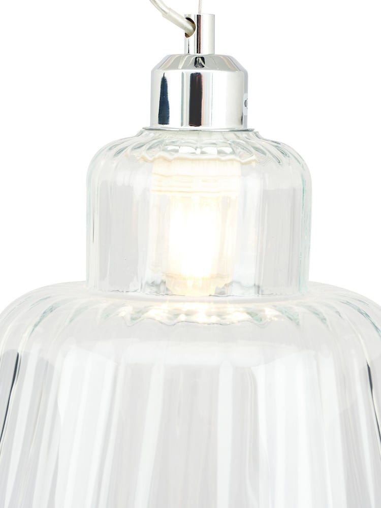 Pacific Clear Porto Optic Glass Tapered Ceiling Light Pendant - Image 4 of 4
