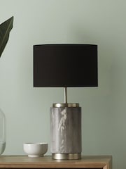 Pacific Grey Carrara Marble Effect Ceramic Table Lamp - Image 1 of 2