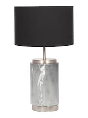 Pacific Grey Carrara Marble Effect Ceramic Table Lamp - Image 2 of 2