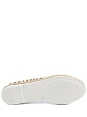 Pavers Metallic Leather Cut Out Peep Toe Flats - Image 5 of 5