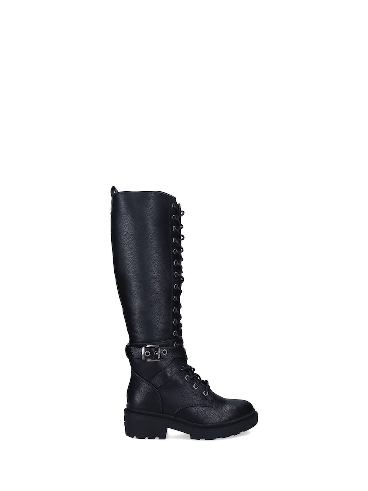Carvela Boulder Knee High Black Boots - Image 2 of 4