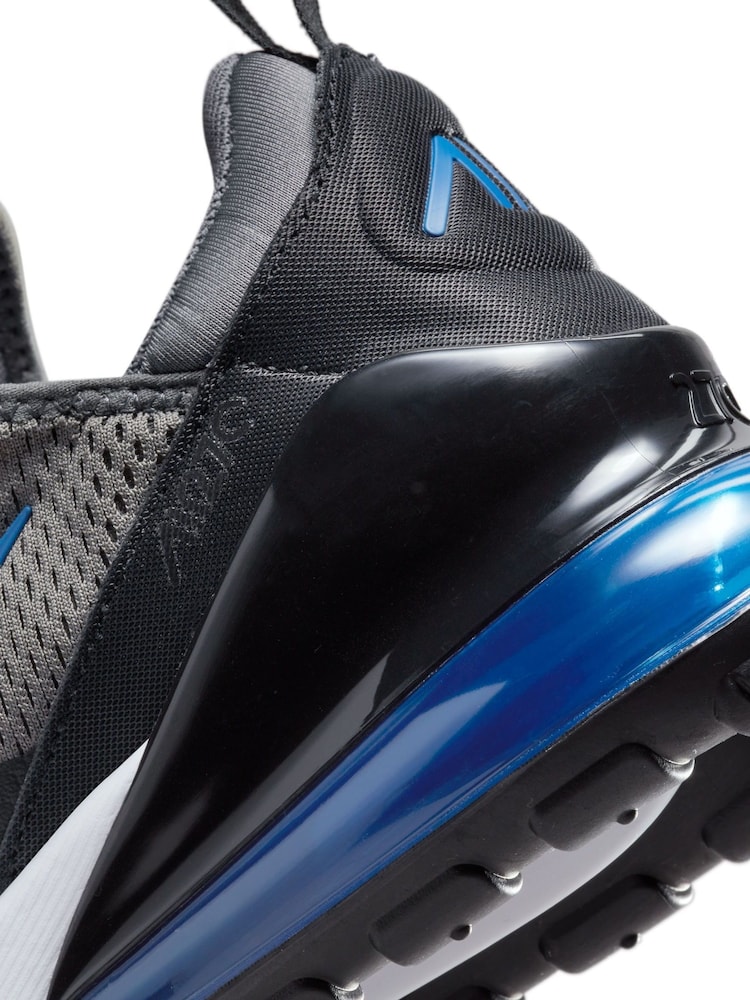Nike Black/Blue Air Max 270 Trainers - Image 10 of 10