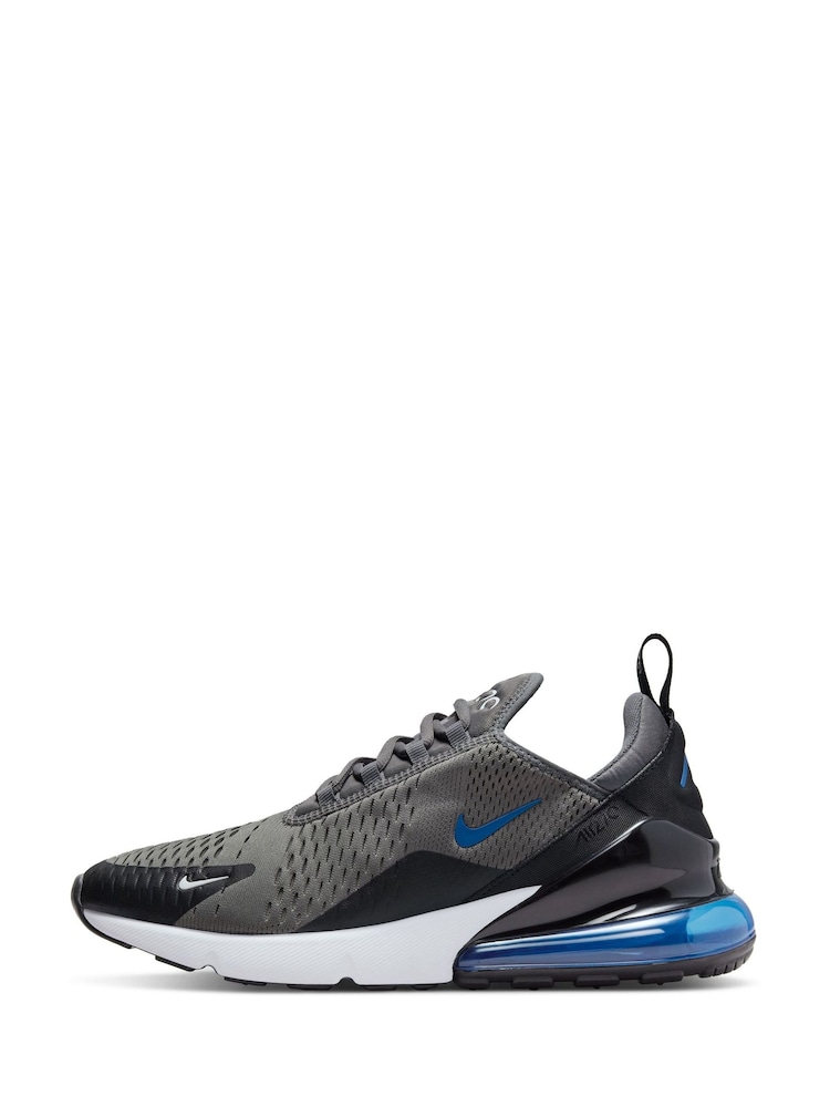 Nike Black/Blue Air Max 270 Trainers - Image 2 of 10