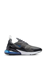 Nike Black/Blue Air Max 270 Trainers - Image 3 of 10