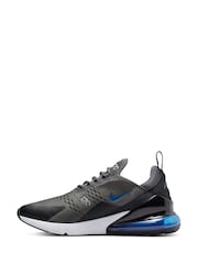 Nike Black/Blue Air Max 270 Trainers - Image 4 of 10