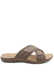Marrón - Pavers Strappy Cushioned Slip On Sandals - Imagen 1 de 5