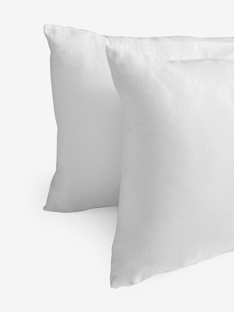 Set of 2 White 100% Cotton Supersoft Brushed Pillowcases - Image 2 of 2
