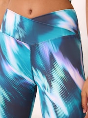 Lipsy Blue Print Sport Leggings (5-14yrs) - Image 3 of 6