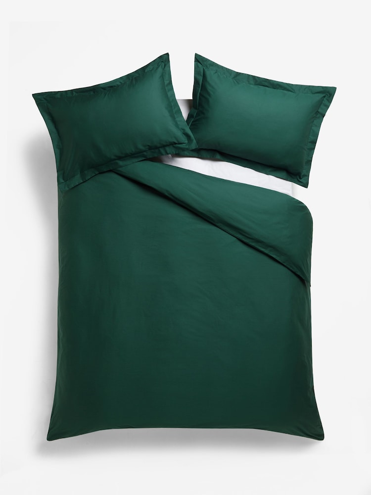 Green Dark Cotton Rich Oxford Duvet Cover and Pillowcase Set - Image 4 of 4 Green Dark Cotton Rich Oxford Duvet Cover and Pillowcase Set - Image 4 of 4