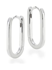 Beaverbrooks Sterling Rectangular Hoop Earrings - Image 1 of 2