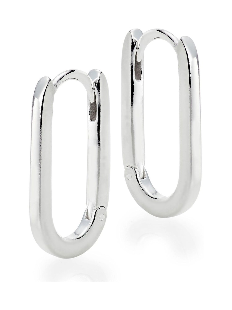 Beaverbrooks Sterling Rectangular Hoop Earrings - Image 1 of 2 Beaverbrooks Sterling Rectangular Hoop Earrings - Image 1 of 2