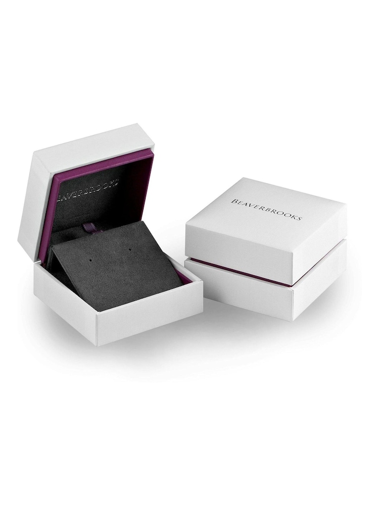 Beaverbrooks Sterling Rectangular Hoop Earrings - Image 2 of 2