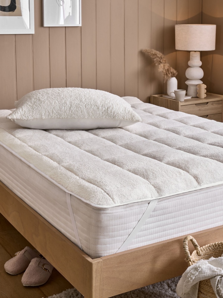 White Fleece Mattress Enhancer - Image 1 of 4