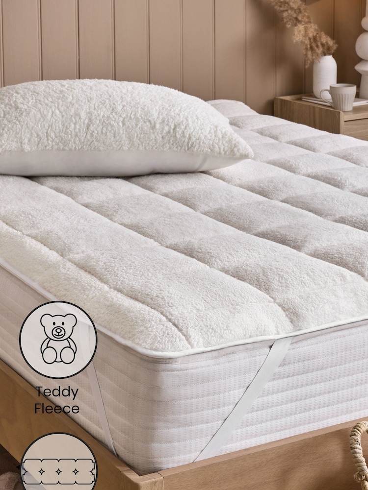 White Fleece Mattress Enhancer - Image 2 of 4