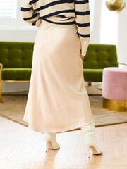 Myleene Klass Cream Satin Slip Skirt - Image 2 of 4