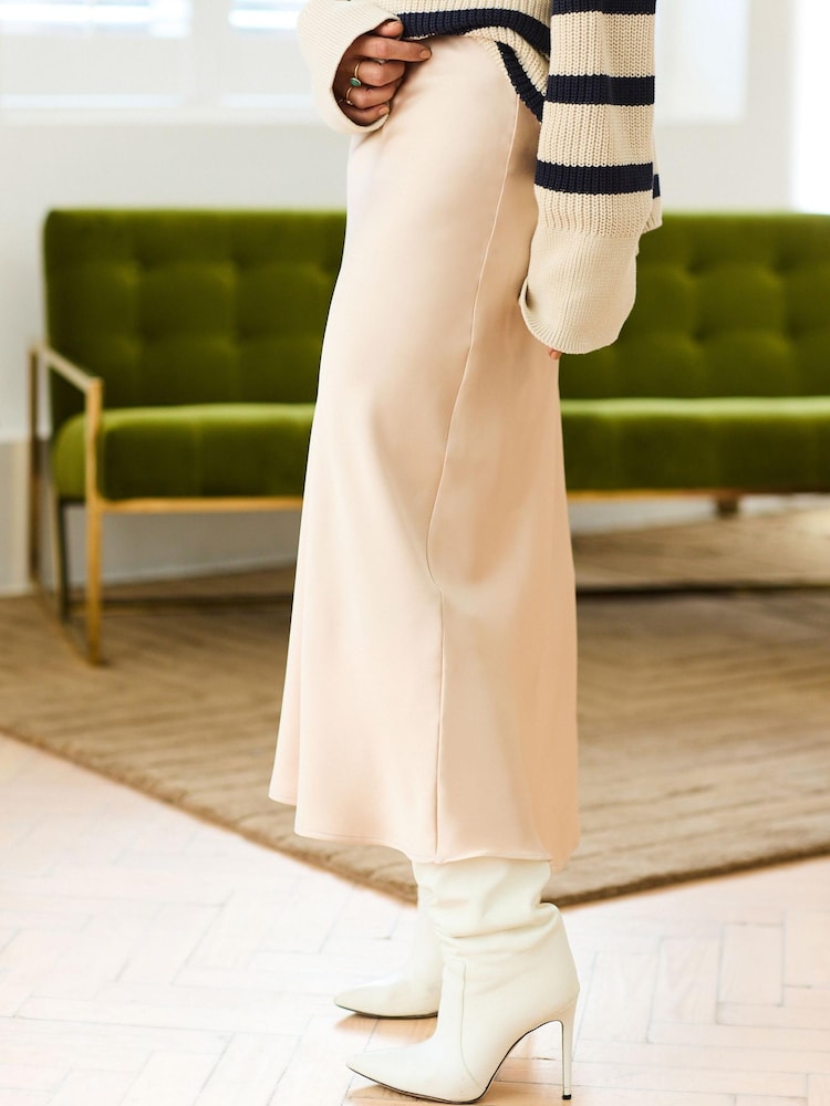 Myleene Klass Cream Satin Slip Skirt - Image 3 of 4