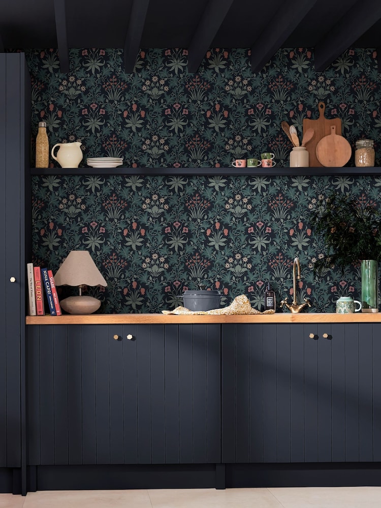 William Morris At Home Midnight A4 Wallpaper Sample Celandine - Image 1 of 5 William Morris At Home Midnight A4 Wallpaper Sample Celandine - Image 1 of 5