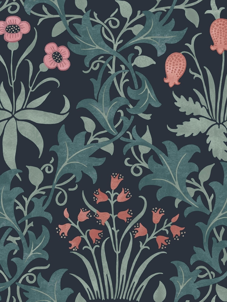 William Morris At Home Midnight A4 Wallpaper Sample Celandine - Image 2 of 5 William Morris At Home Midnight A4 Wallpaper Sample Celandine - Image 2 of 5
