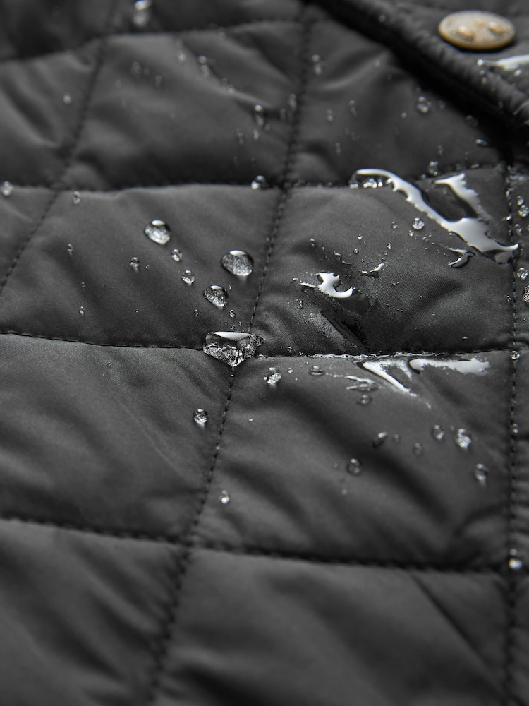 Black Diamond Quilt Corduroy Collared Jacket - Image 12 of 12