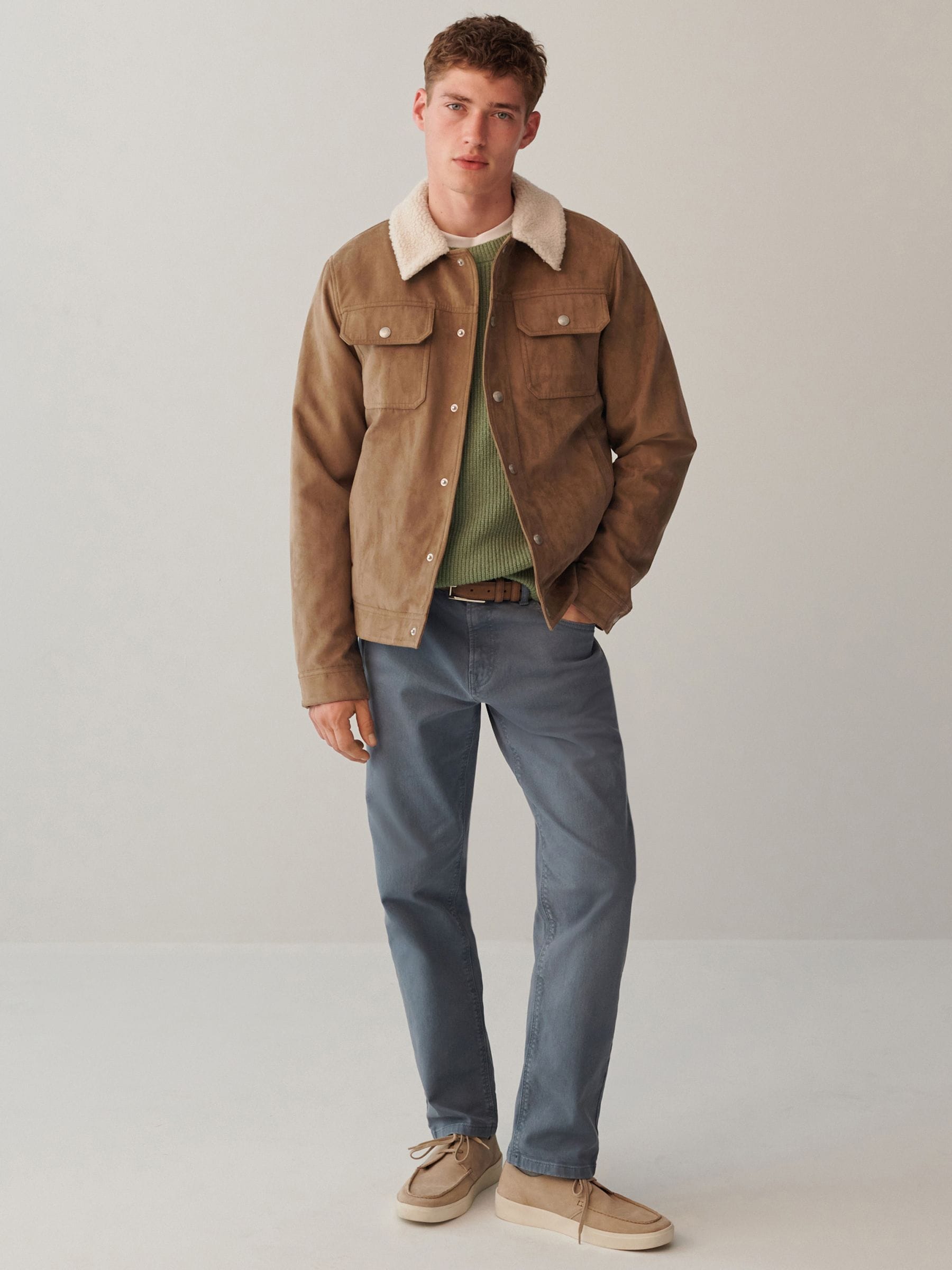 Suede borg jacket mens sale
