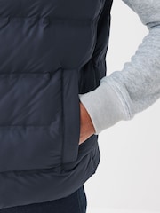Navy Blue/Grey Jersey Sleeve Puffer Jacket - Image 6 of 12