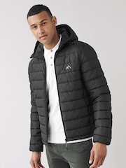 Black Shower Resistant Lightweight Puffer Jacket - Image 1 of 11