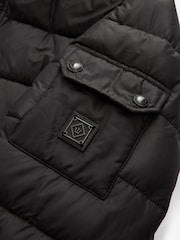 Black Longline Mock Bomber Layer Coat - Image 14 of 16