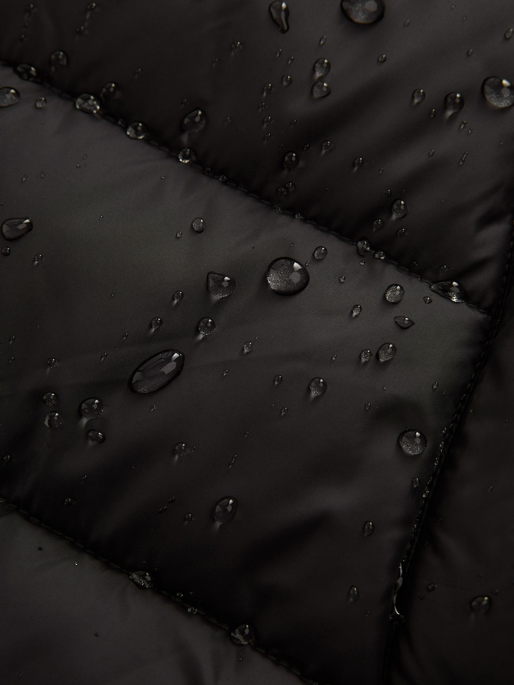 Black Longline Mock Bomber Layer Coat - Image 16 of 16