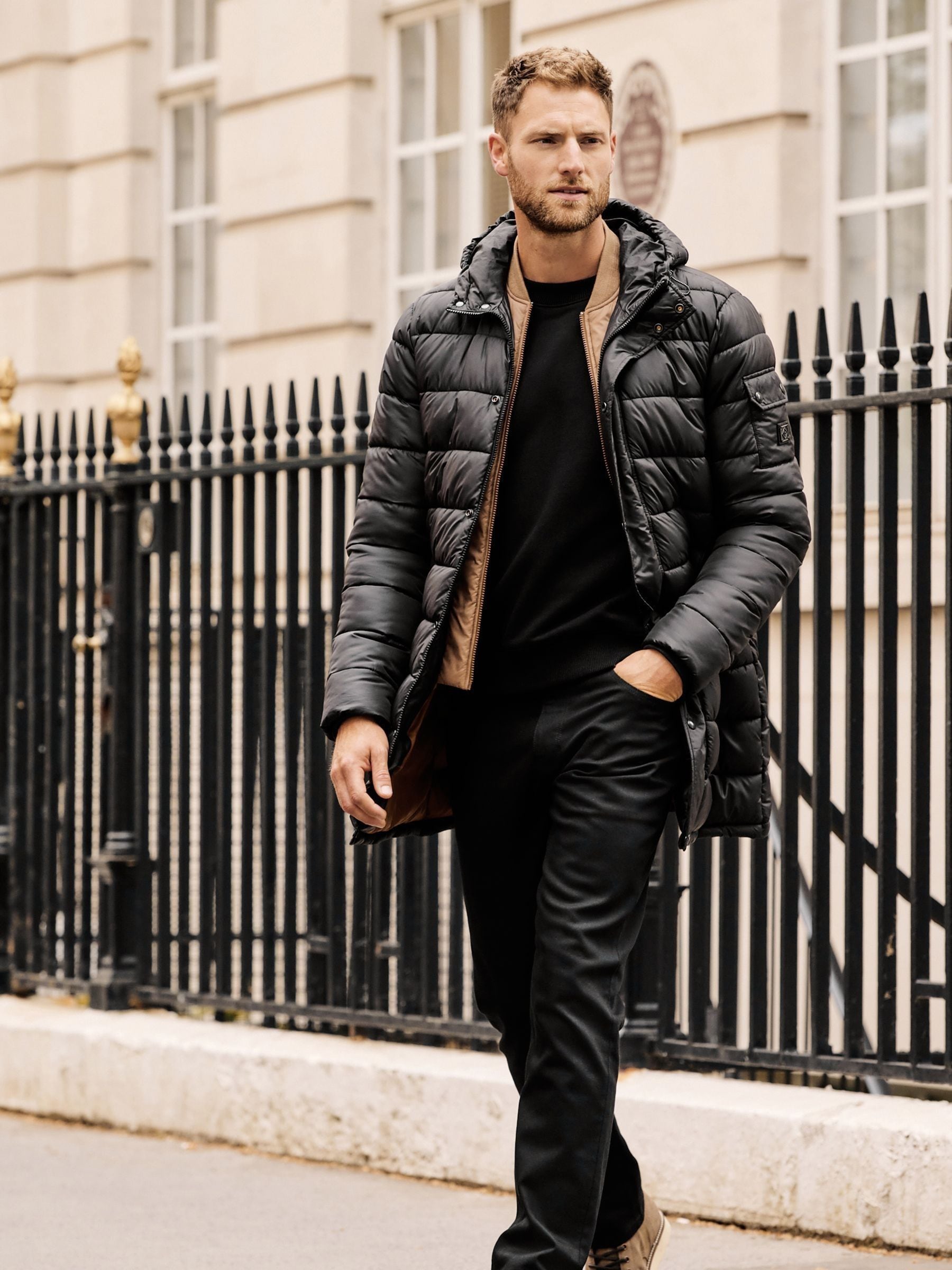 公式の店舗 Layer Bomber Mock Longline Black Buy Coat Luxembourg Next from トップス