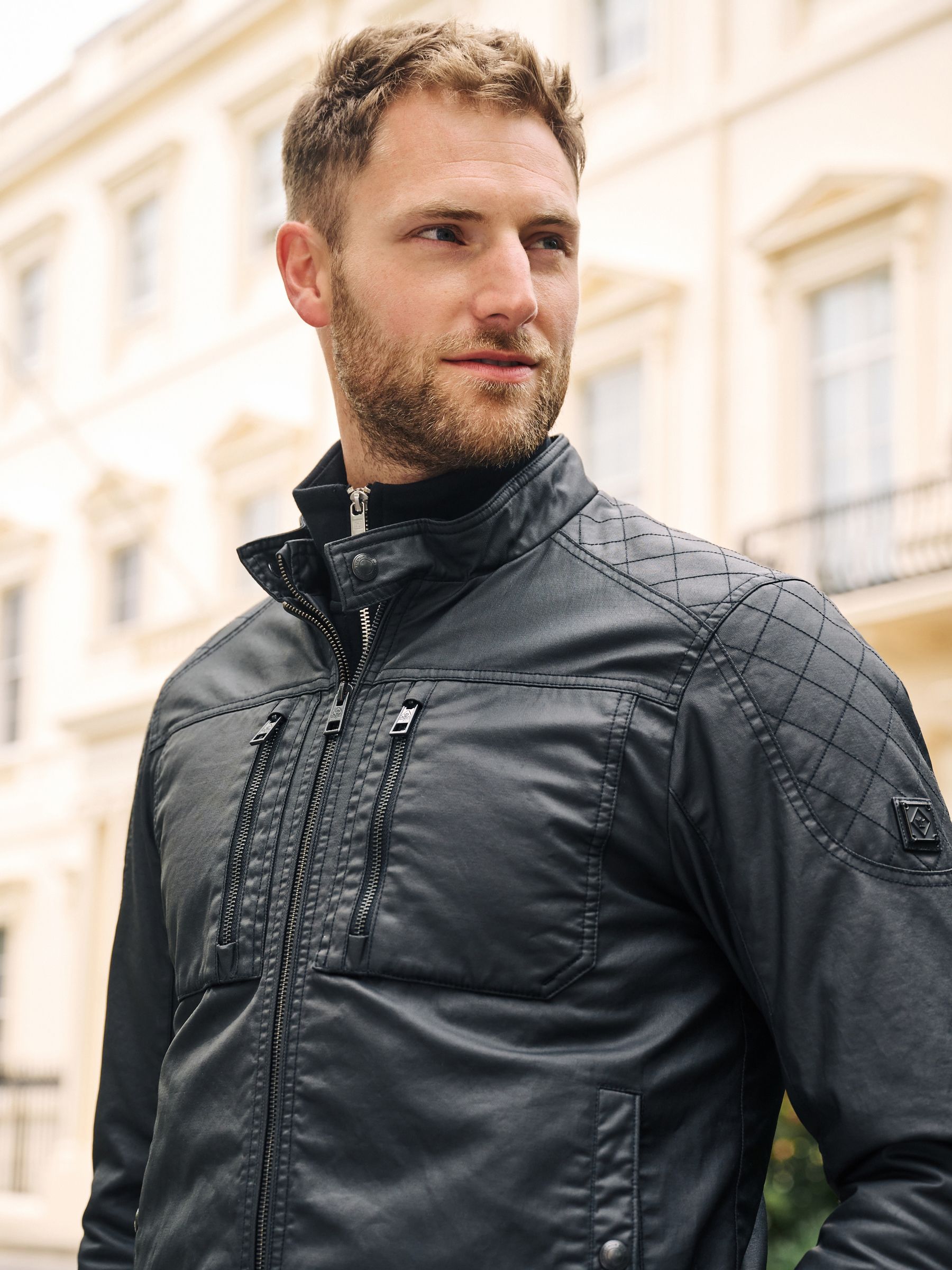 Buy Black Coated Racer Jacket from Next Luxembourg
