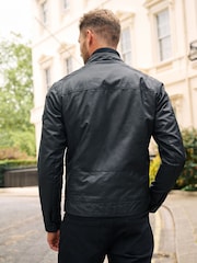 Black Coated Racer Jacket - Image 6 of 16